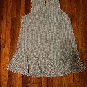 SHEIN Green Gingham Sleeveless Ruffle-Hem Tunic